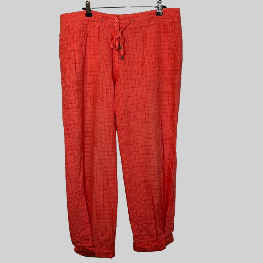 Tommy Bahama Plaid Linen Coral Pants 10